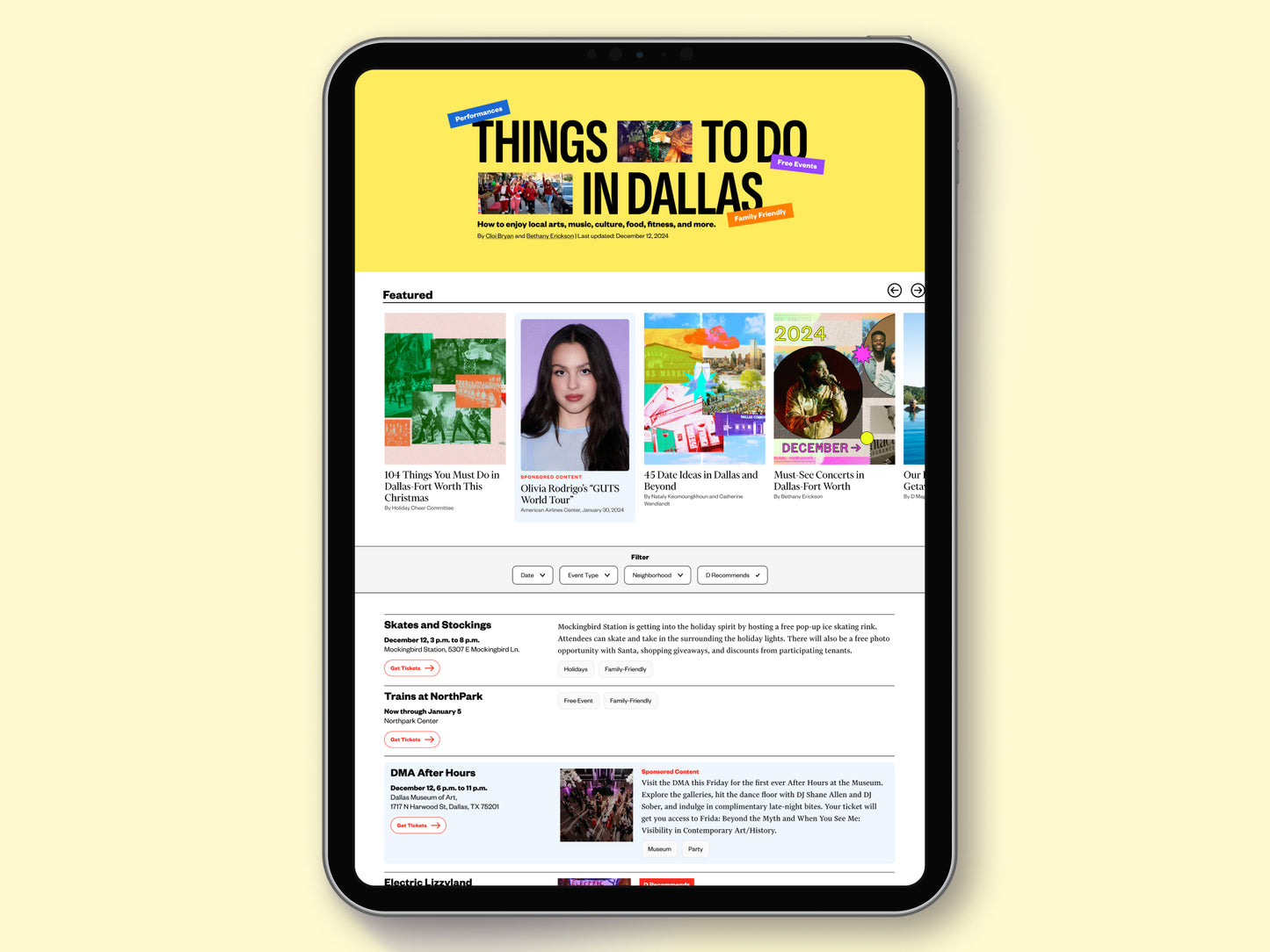 Sponsored Event Listing